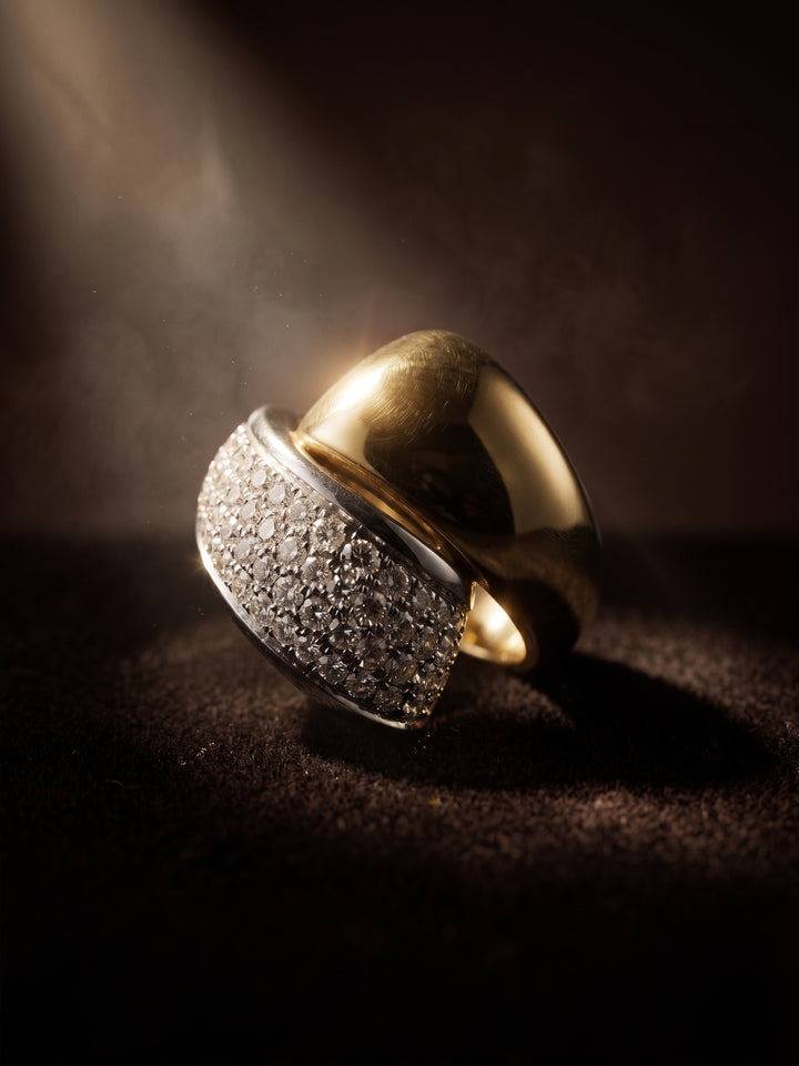 Damiani | 18krt bicolor gouden ring met briljant 0.96ct TW|VS