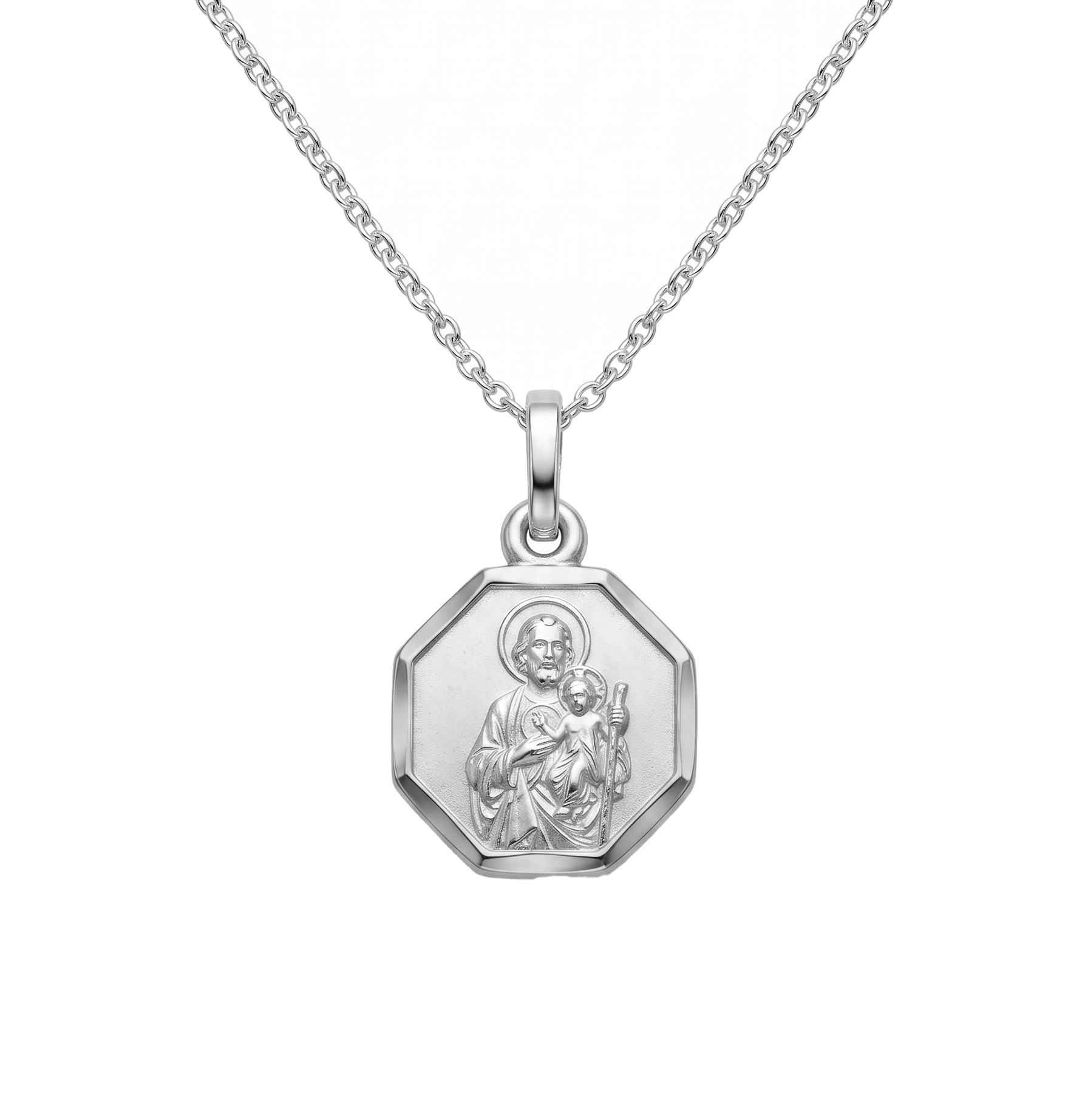 Zilveren collier scapulier | 38cm
