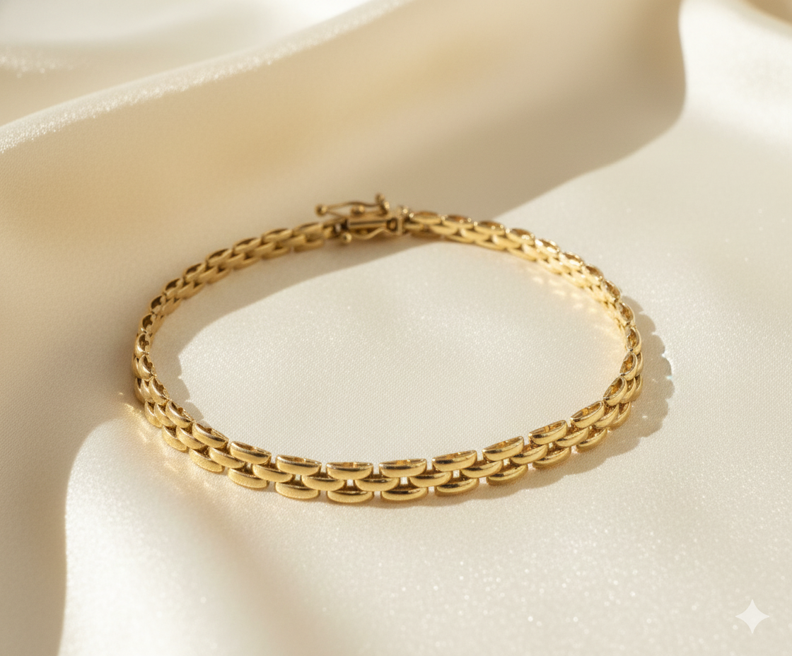 14krt geelgouden armband panter 4mm | 19cm