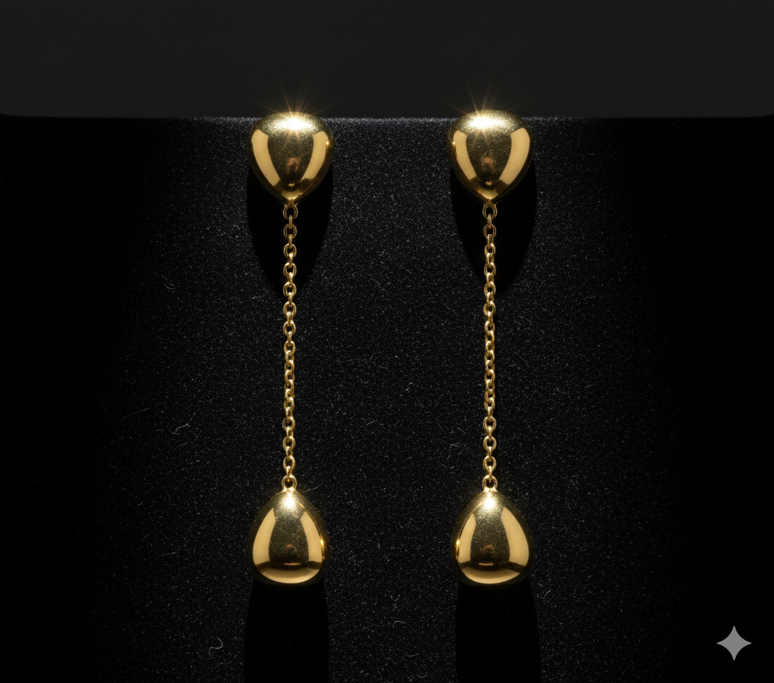 14krt geelgouden oorhangers | 40x7mm