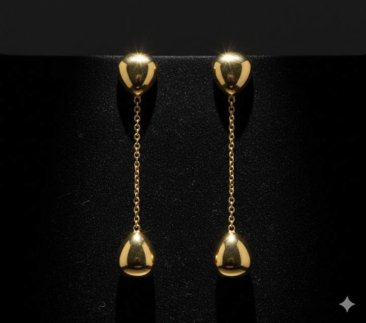 14krt geelgouden oorhangers | 40x7mm