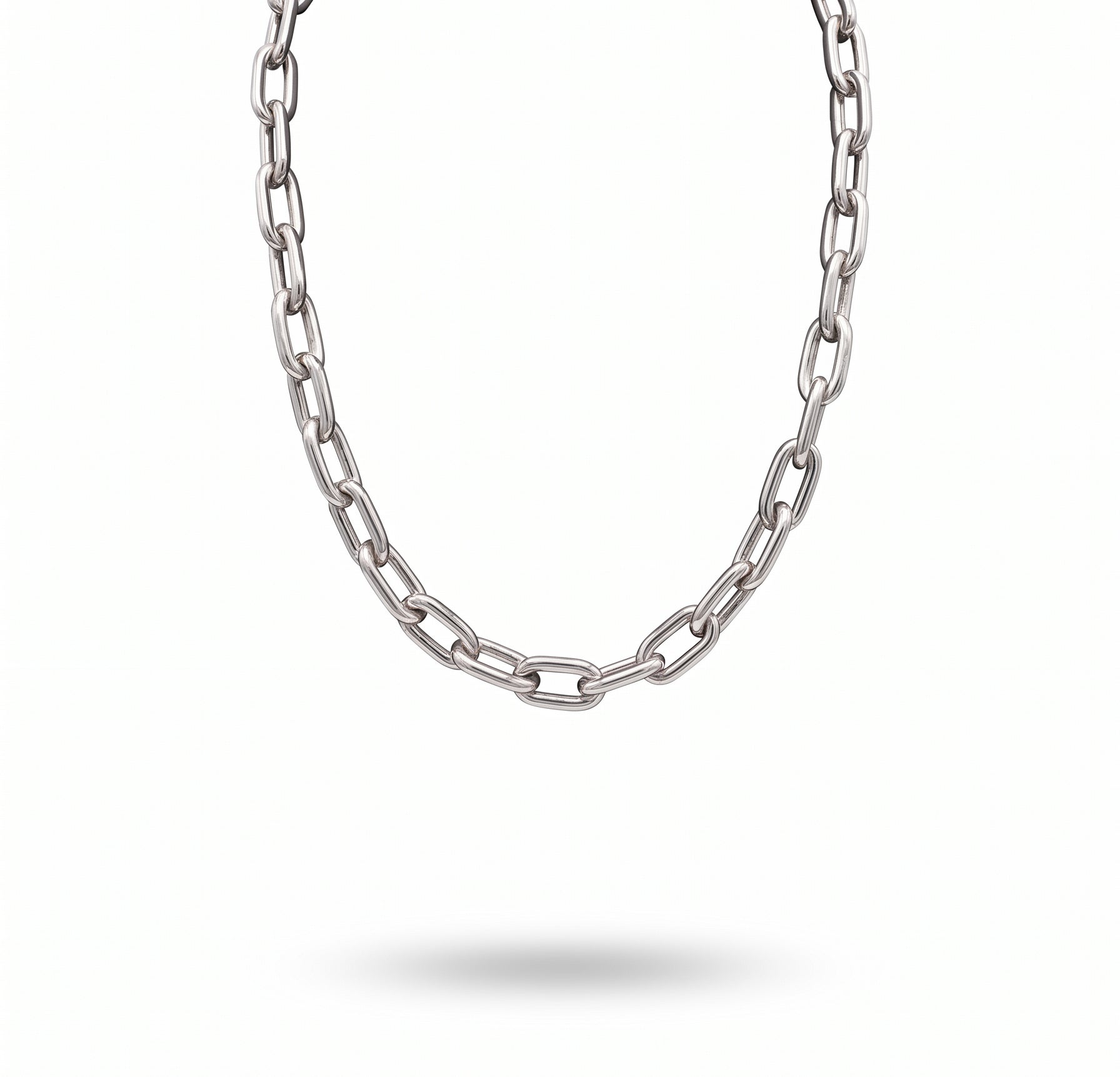 Monzario | Zilveren collier paperclip 9mm | 46cm