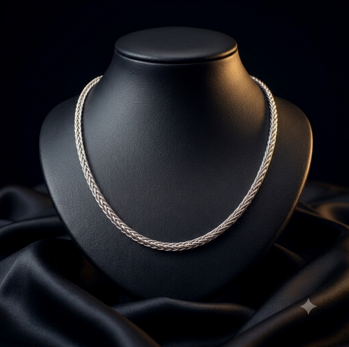 14krt witgouden collier vossestaart 6mm | 45cm