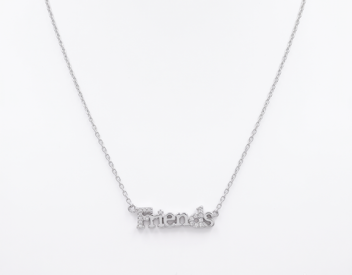 Zilveren collier "friends" zirkonia | 40+4cm