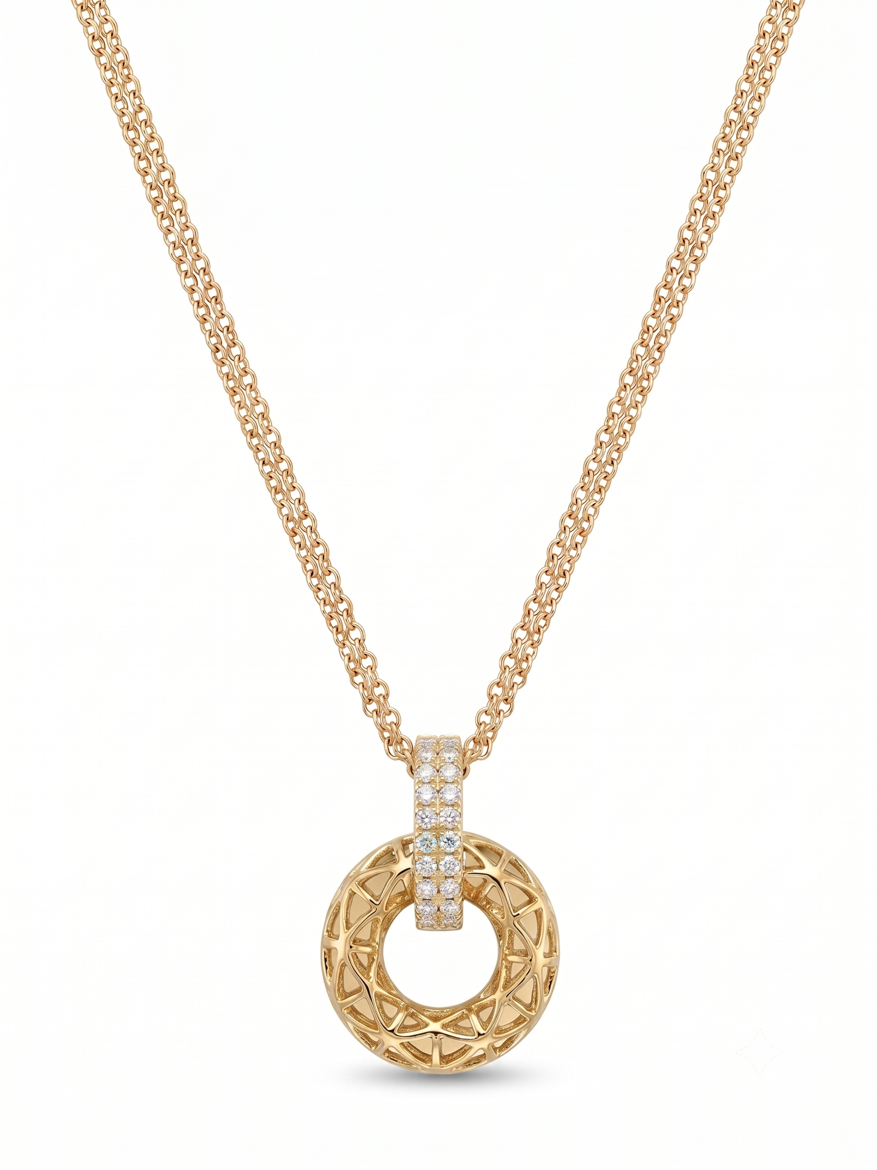 Monzario | 18krt geelgouden hanger met diamant 0.33ct | 19mm