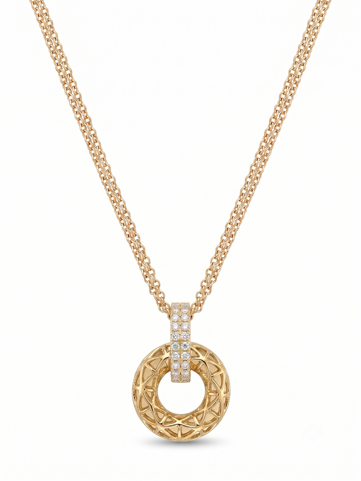 Monzario | 18krt geelgouden hanger met diamant 0.33ct | 19mm