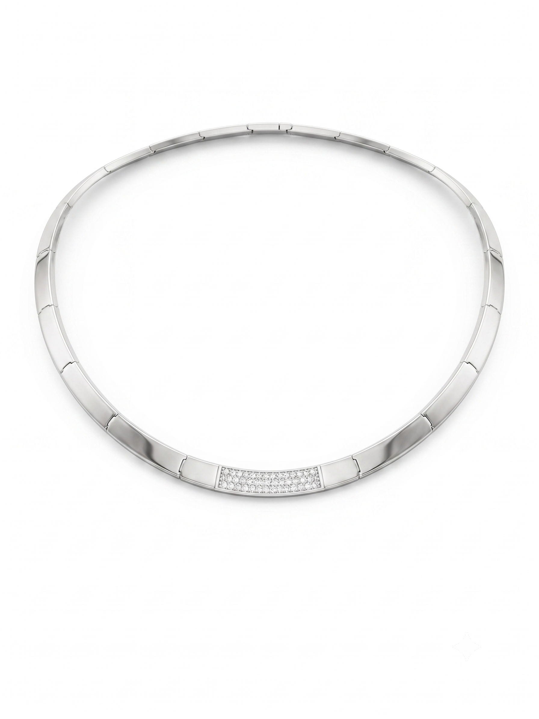 14krt witgouden collier met briljant 0.58ct HSI | 42cm