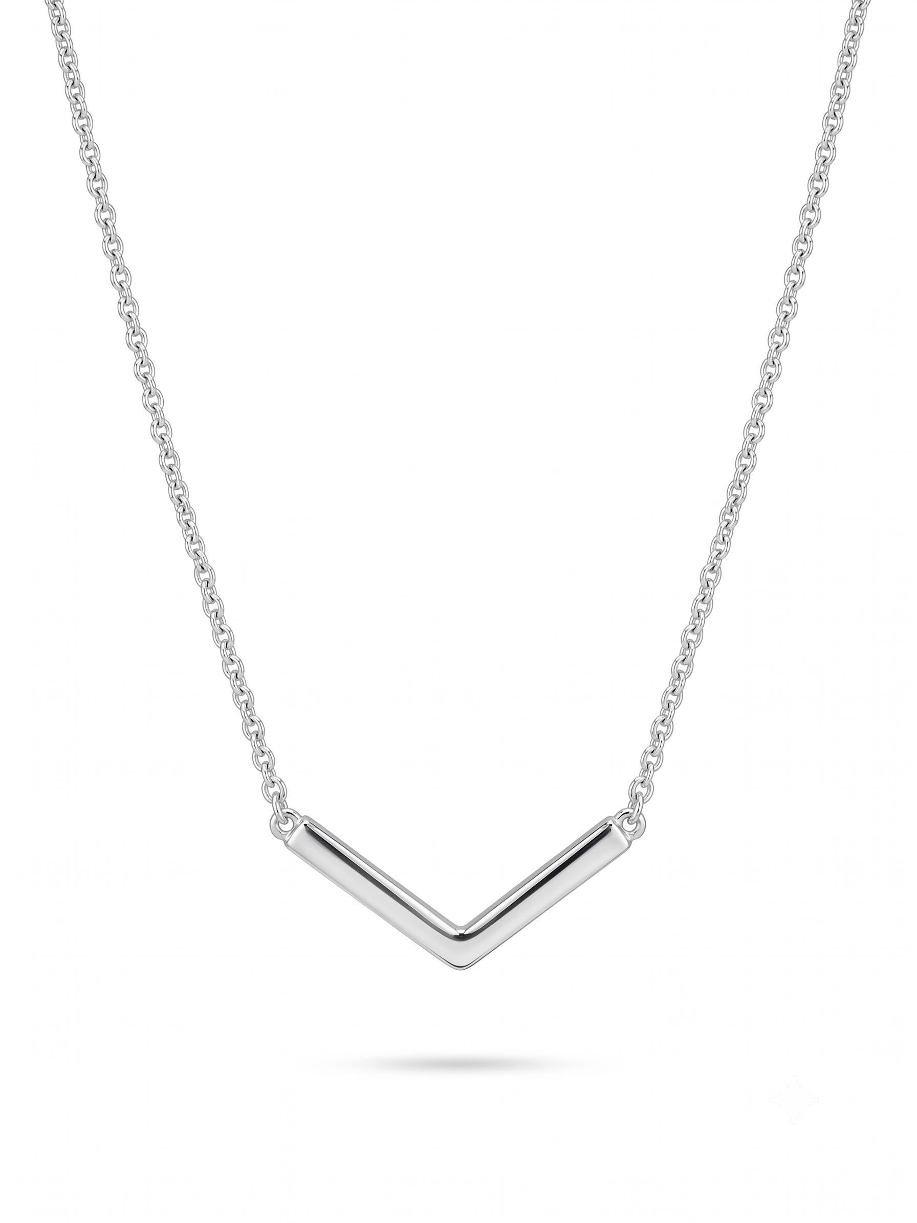 Zilveren collier V vorm | 41-45cm