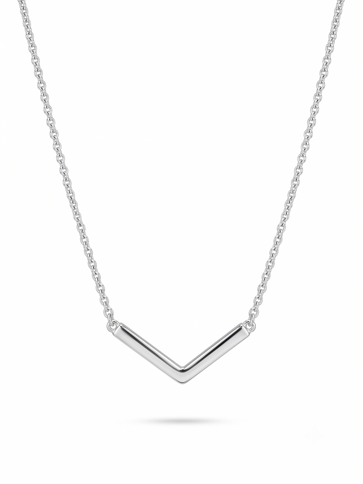 Zilveren collier V vorm | 41-45cm