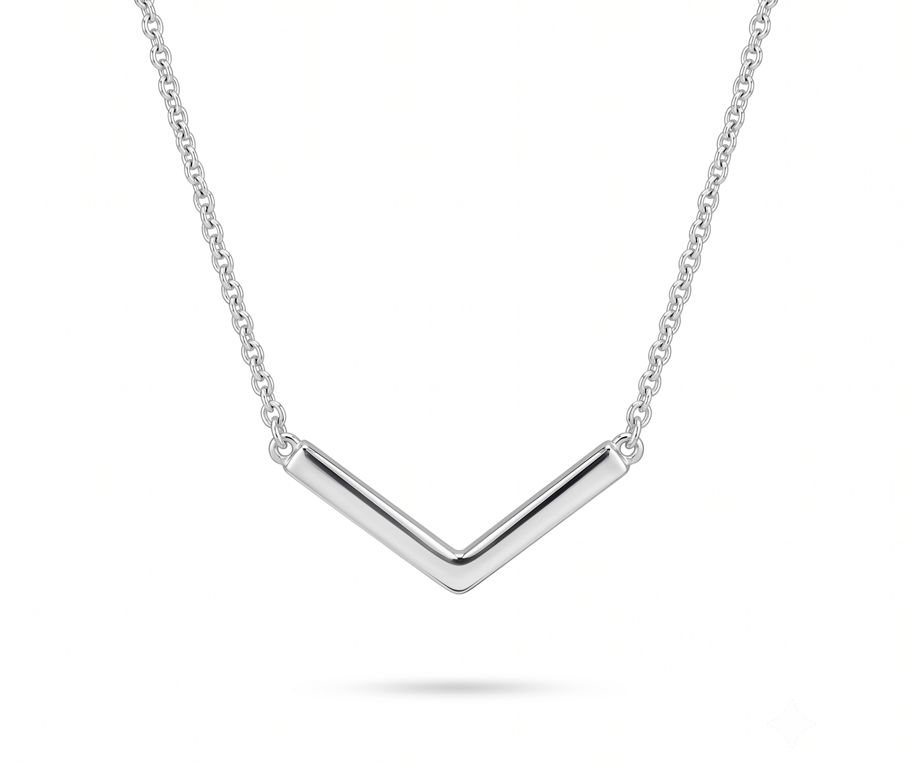 Zilveren collier V vorm | 41-45cm
