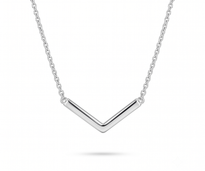 Zilveren collier V vorm | 41-45cm