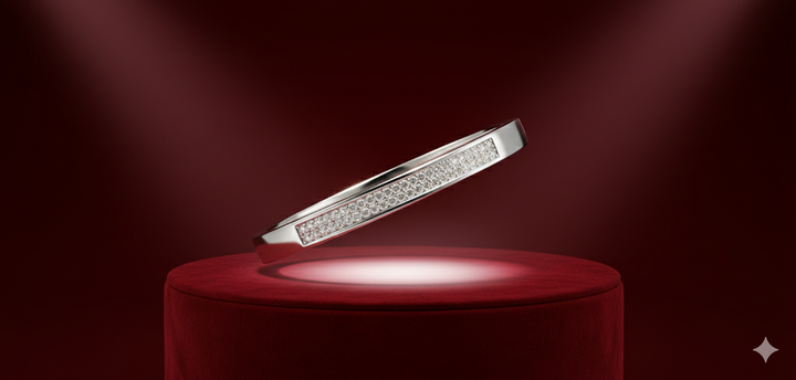 14krt witgouden bangle met briljant 50-1.09ct HSI | 62x5,5mm