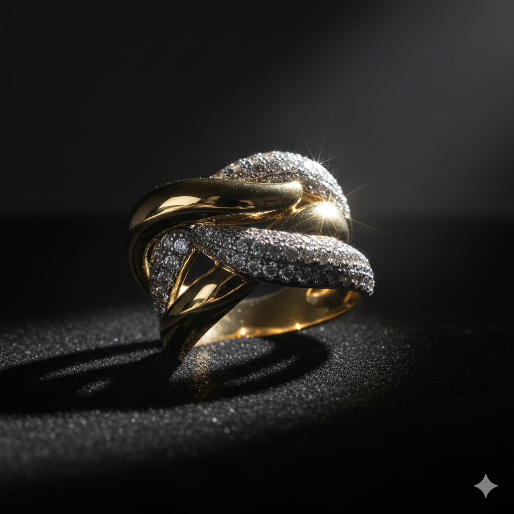 14krt geelgouden ring met briljant 89-1.44ct HSI