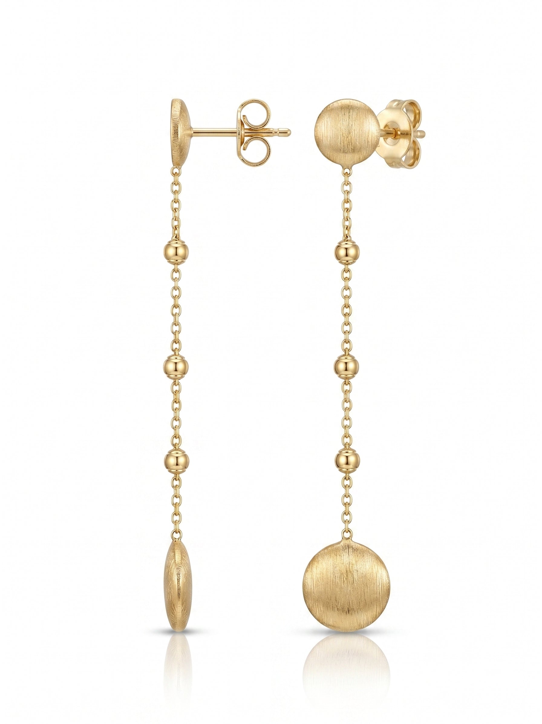 14krt geelgouden oorhangers ijsmat | 50x8mm