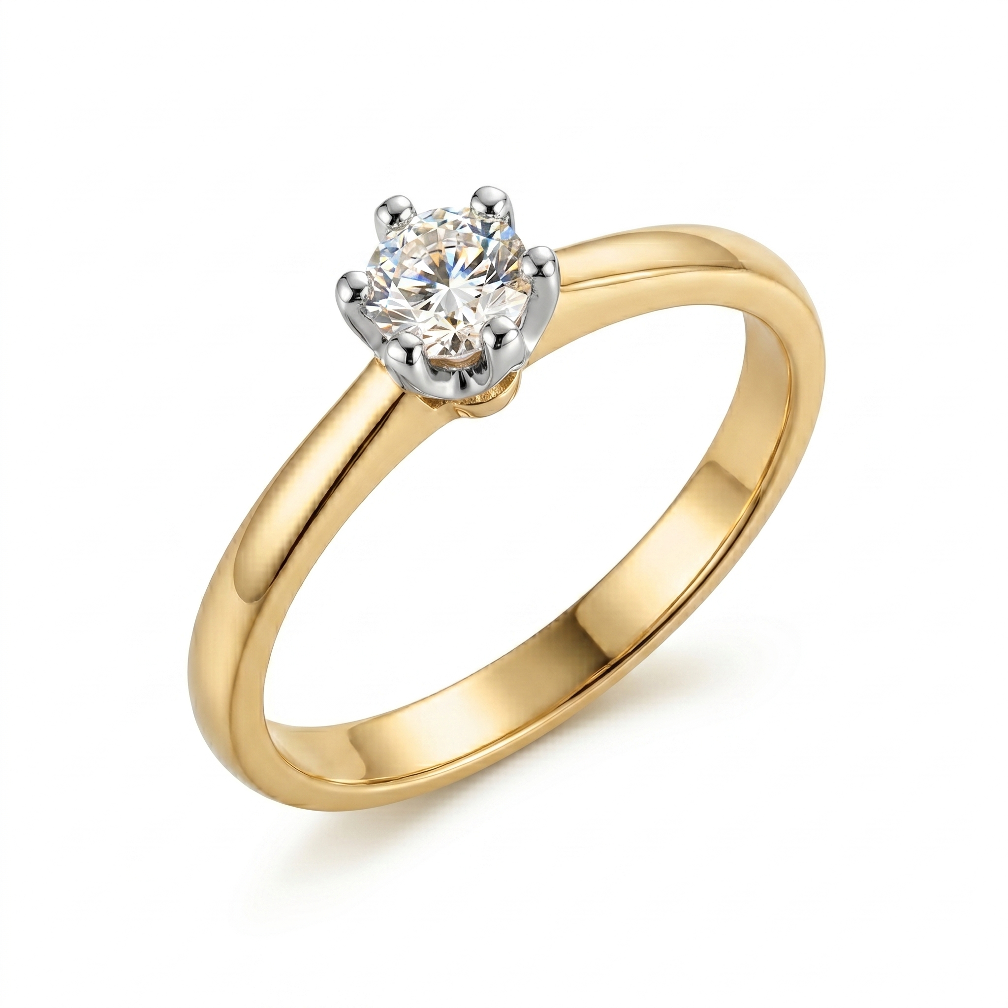 14krt bicolor gouden ring met 0,35ct diamant DSI1 | incl. GIA certificaat