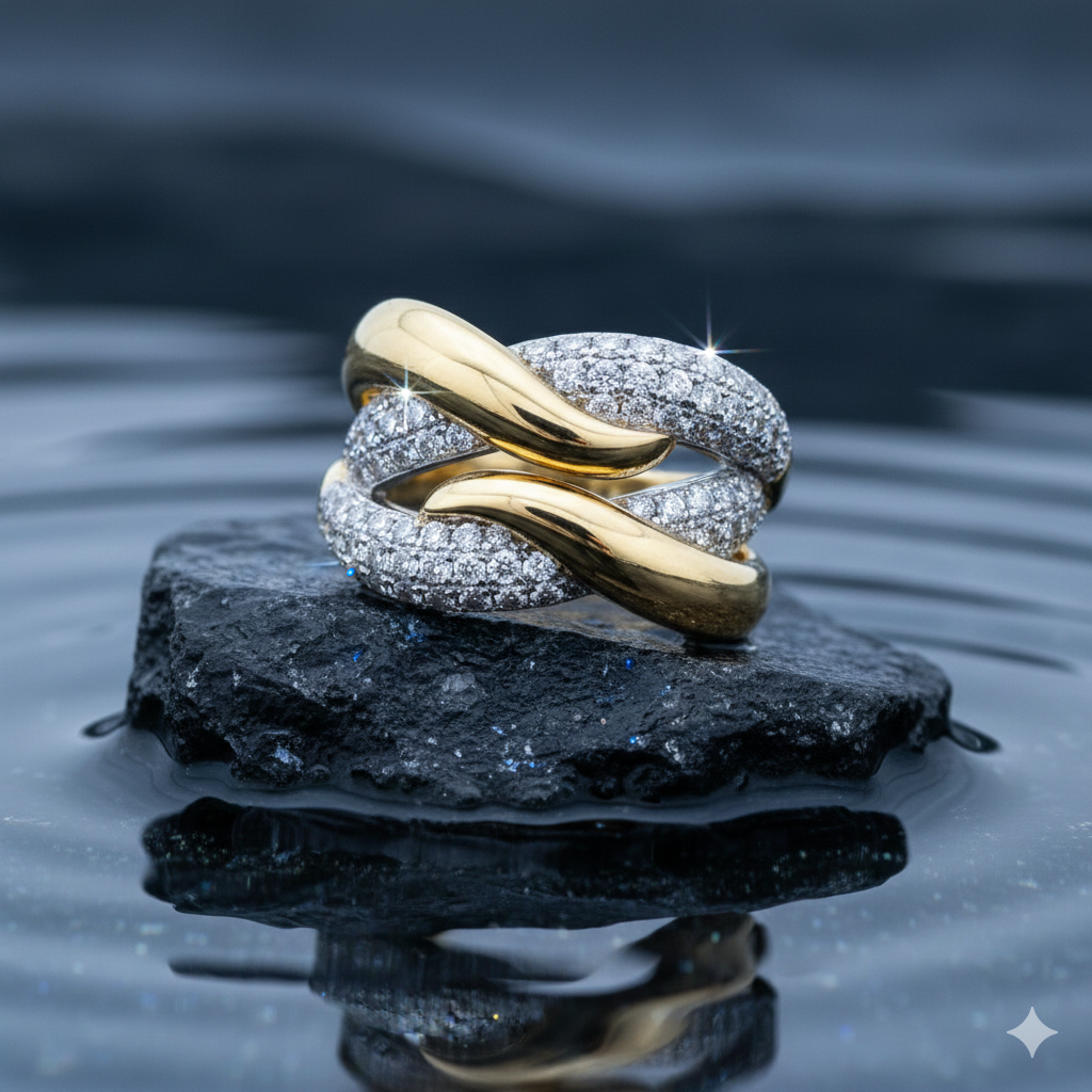 14krt geelgouden ring met briljant 89-1.44ct HSI