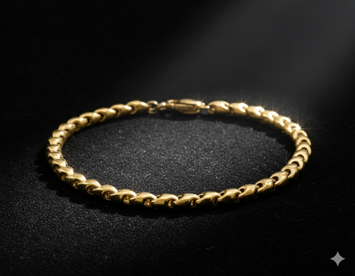 Monzario - 14krt geelgouden armband 4.3mm | 19,5cm
