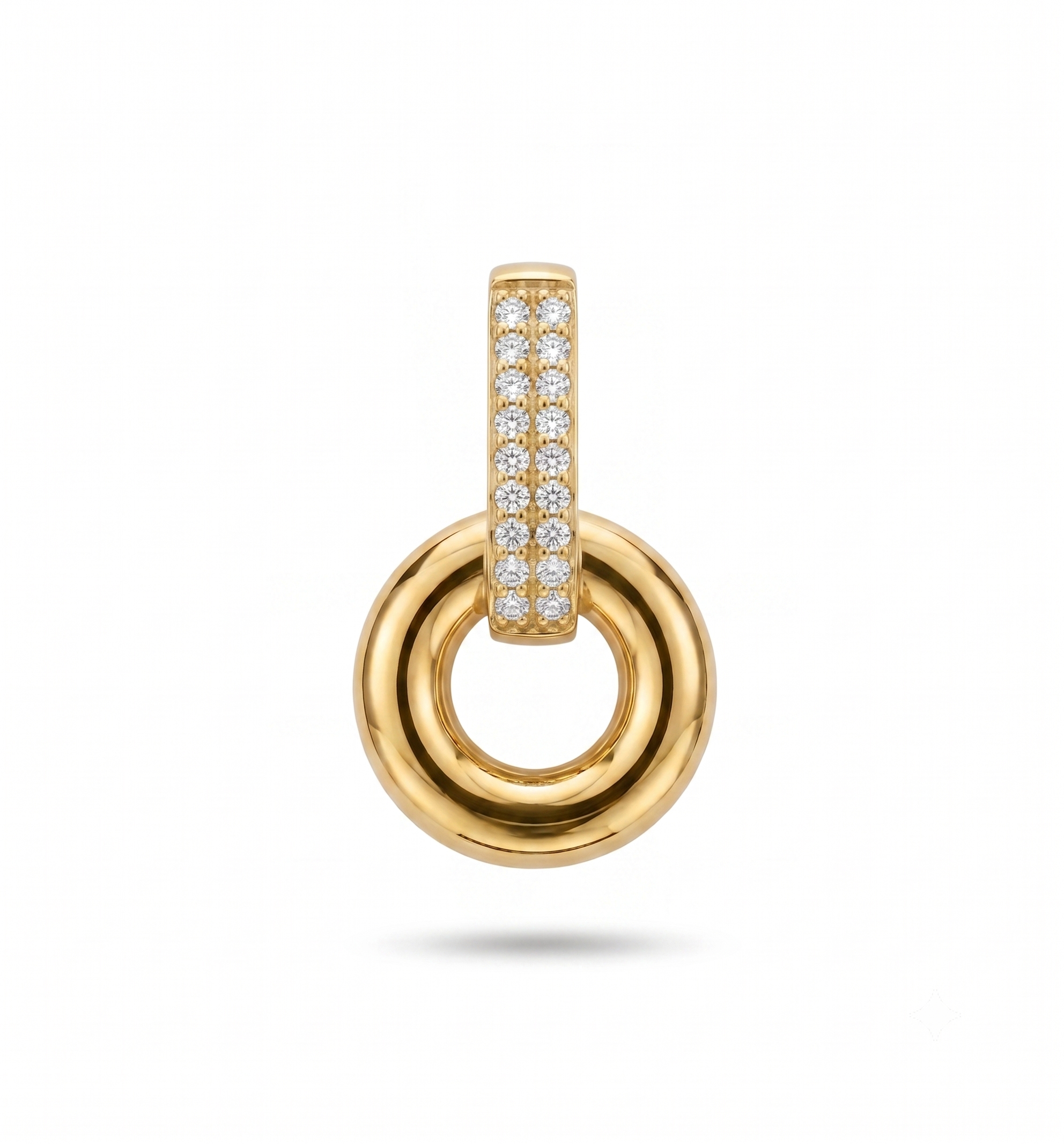 Monzario | 18krt geelgouden hanger met diamant 0.33ct | 19mm