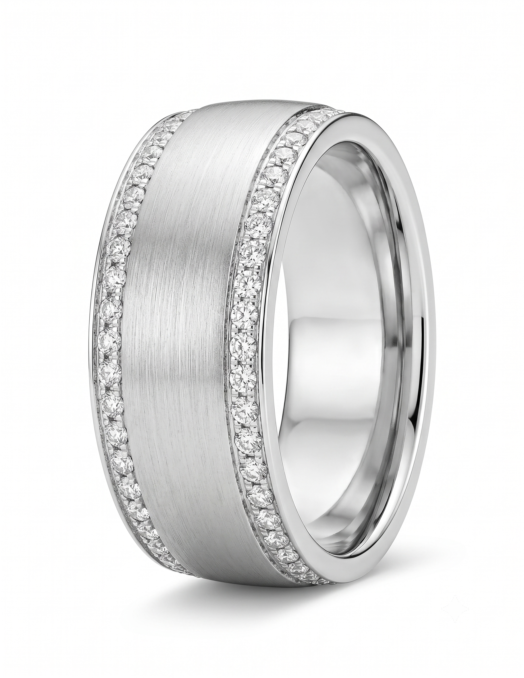 14krt witgouden ring met briljant 0.38ct HSI | mt 17,5