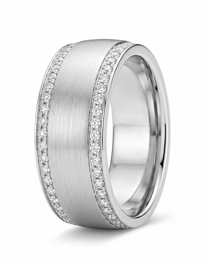 14krt witgouden ring met briljant 0.38ct HSI | mt 17,5