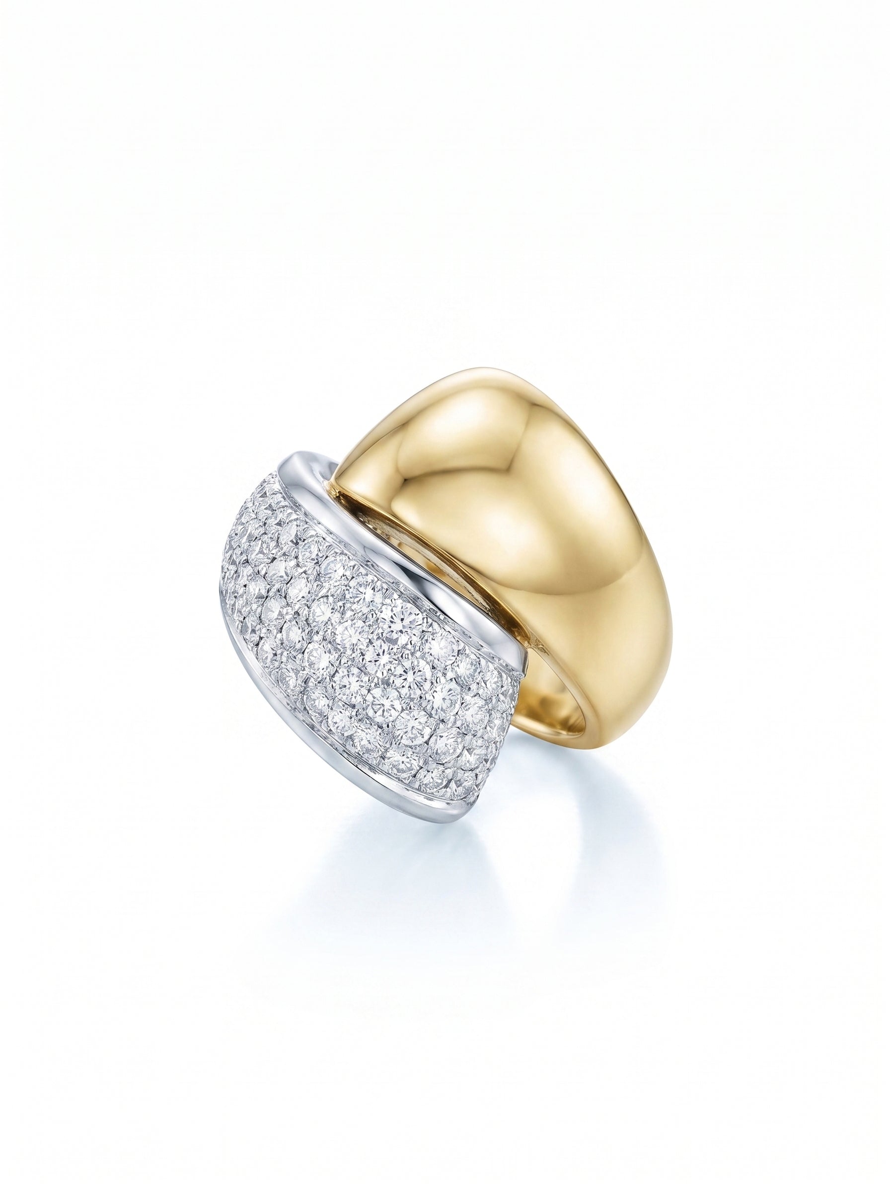 Damiani | 18krt bicolor gouden ring met briljant 0.96ct TW|VS