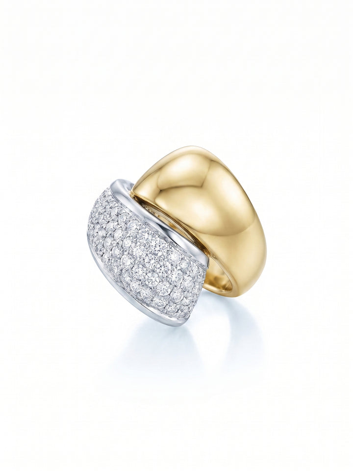 Damiani | 18krt bicolor gouden ring met briljant 0.96ct TW|VS