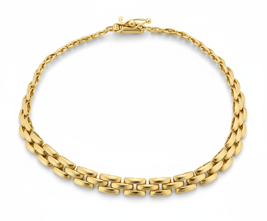14krt geelgouden armband panter 4mm | 19cm