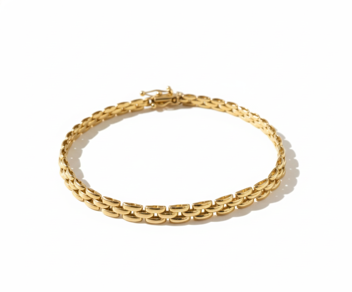 14krt geelgouden armband panter 4mm | 19cm