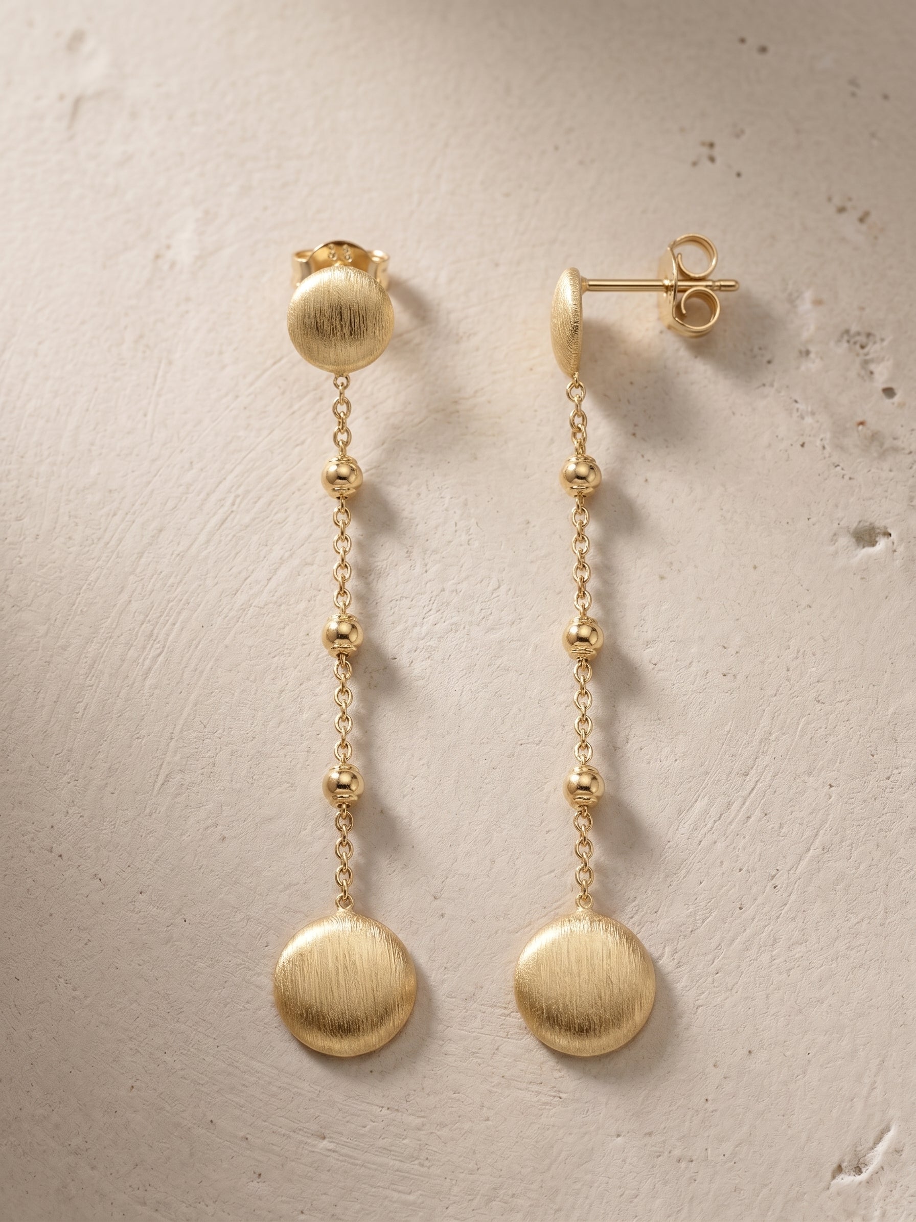 14krt geelgouden oorhangers ijsmat | 50x8mm
