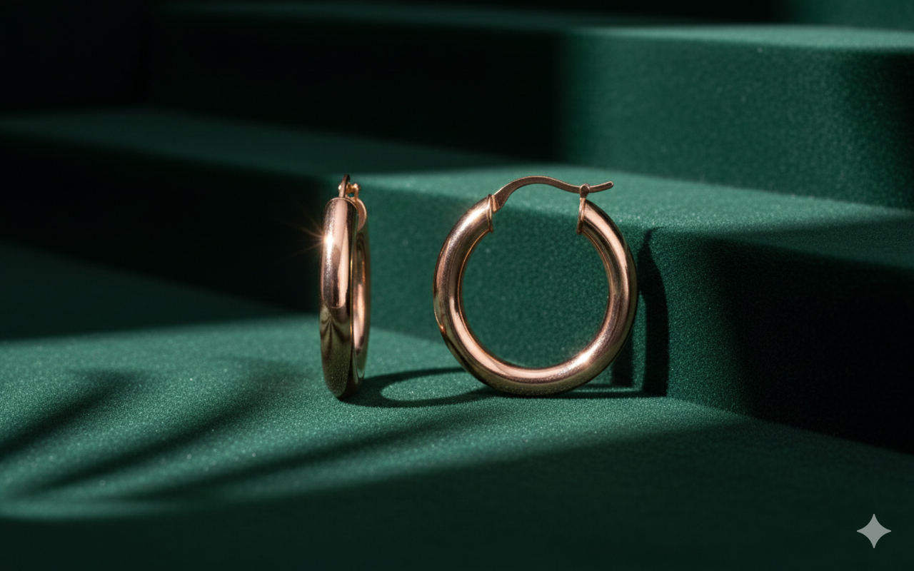 14krt roségouden oorringen 4mm | dia 29mm