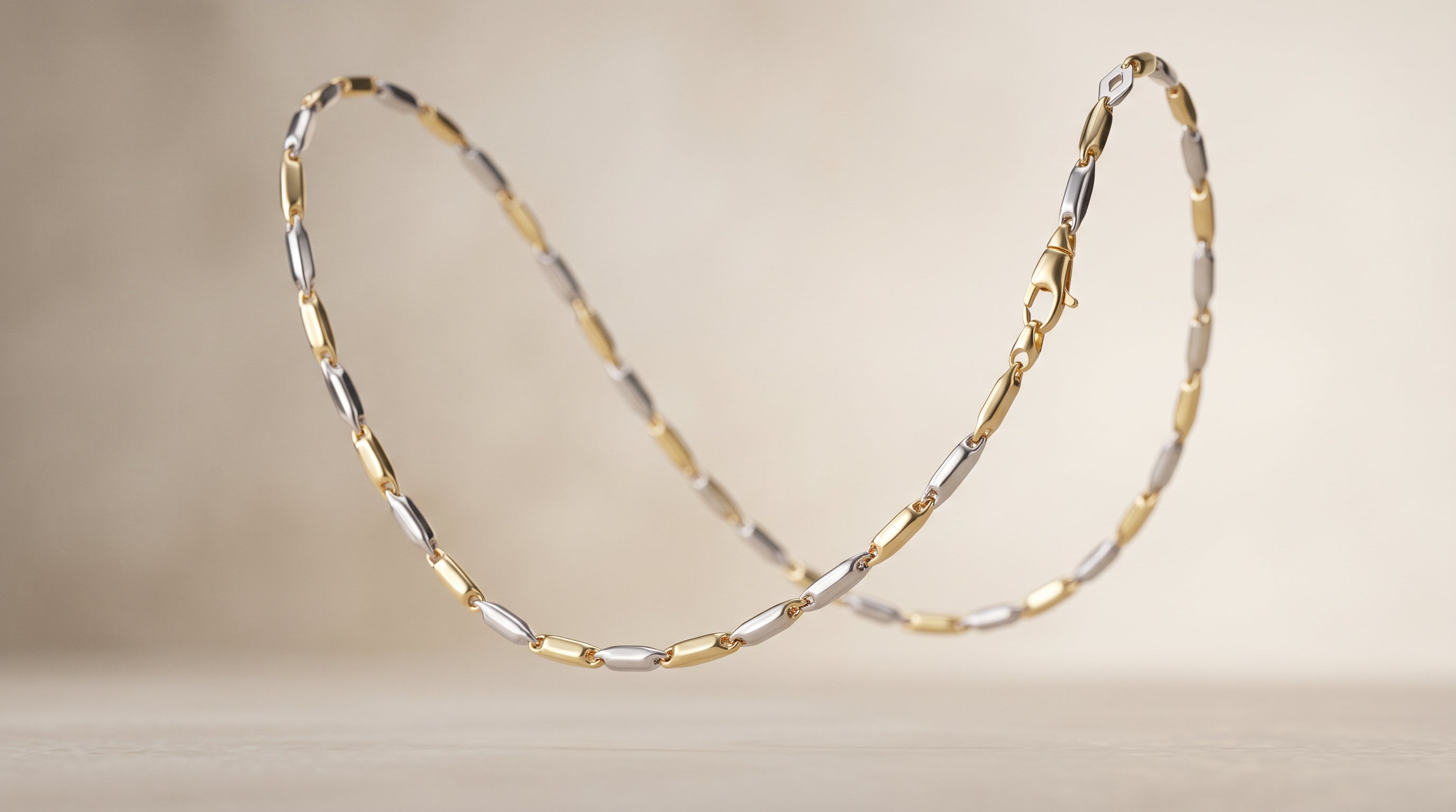 Monzario - 14krt bicolor gouden collier 2.2mm | 45cm