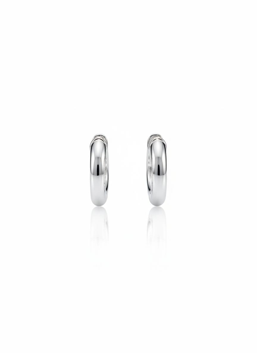 14krt witgouden klapoorringen | 13,5x2mm