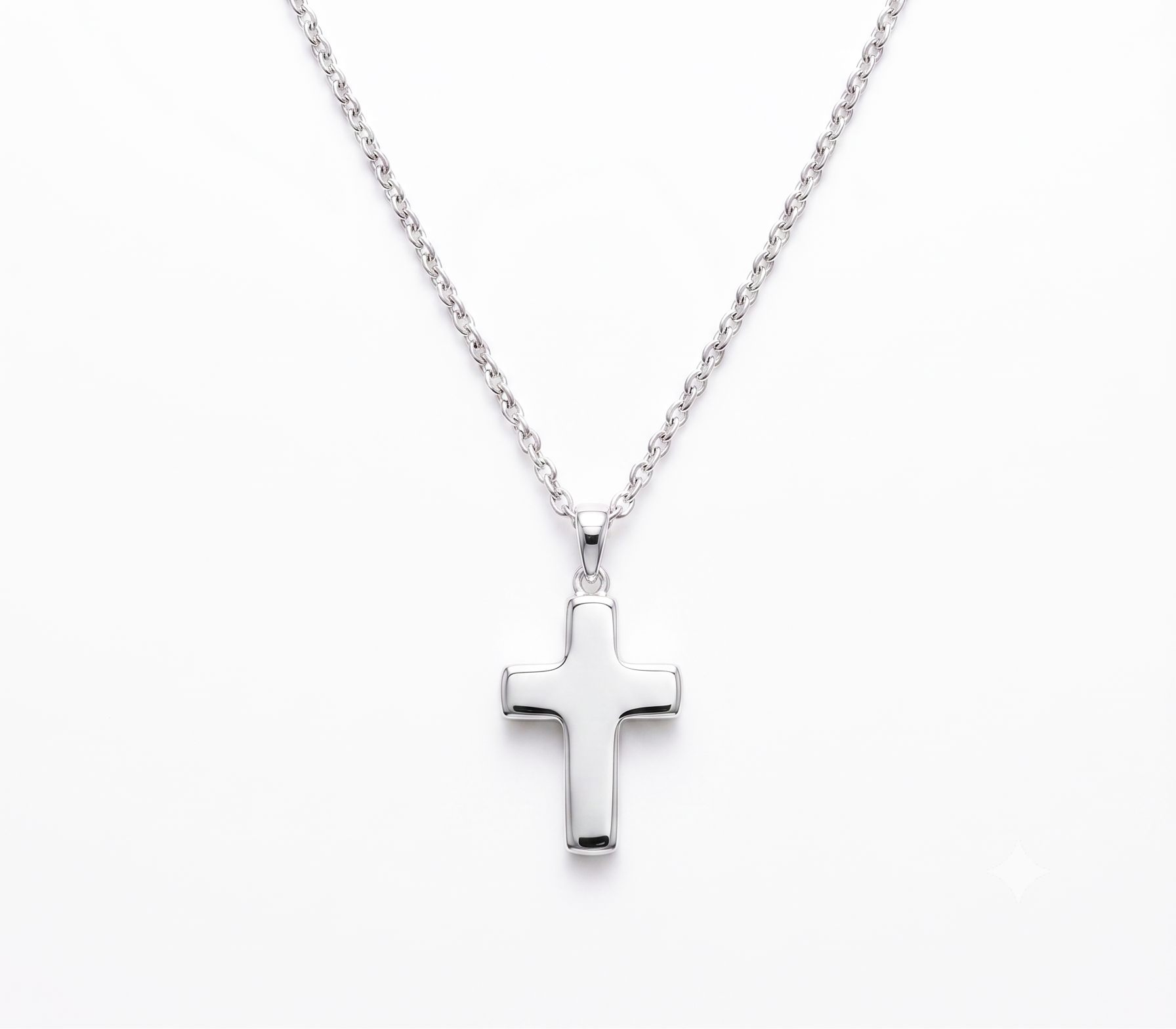 Zilveren collier met kruis 24x17mm | 50cm