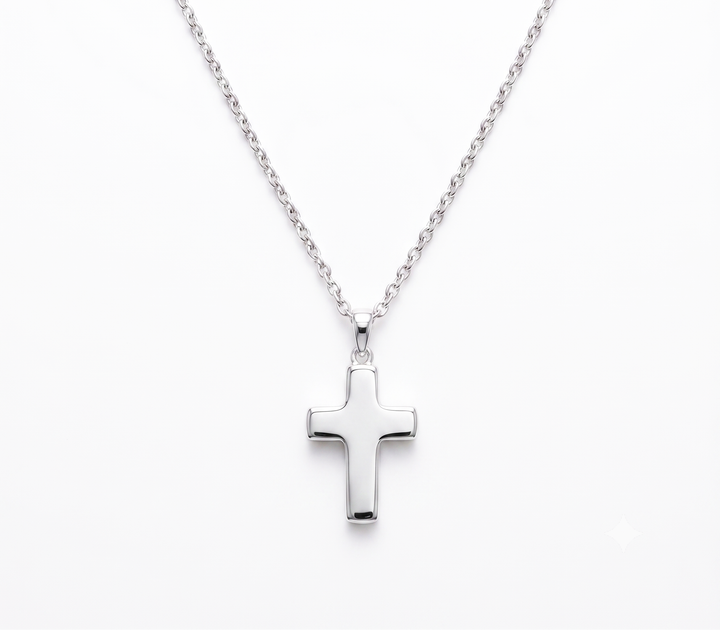 Zilveren collier met kruis 24x17mm | 50cm