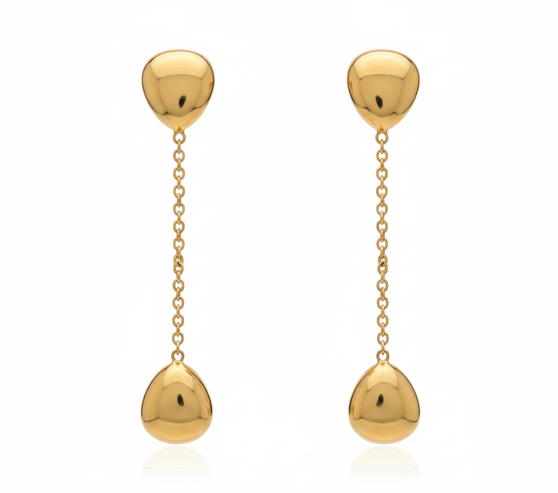 14krt geelgouden oorhangers | 40x7mm