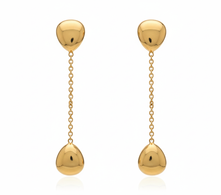 14krt geelgouden oorhangers | 40x7mm