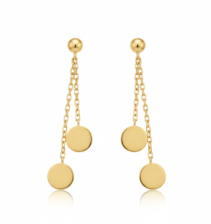 14krt geelgouden oorhangers | 38x6mm