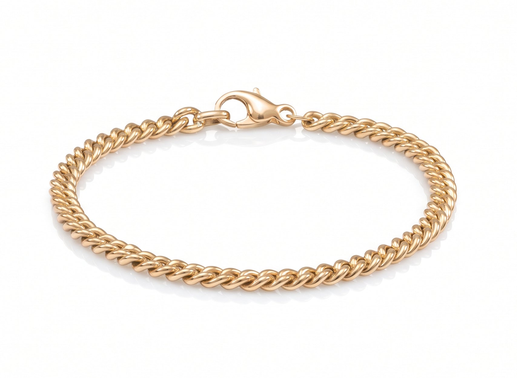 Monzario - 14krt geelgouden armband gourmette 4.8mm | 19cm