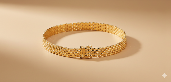 Monzario - 14krt geelgouden armband panther 6mm  | 19cm