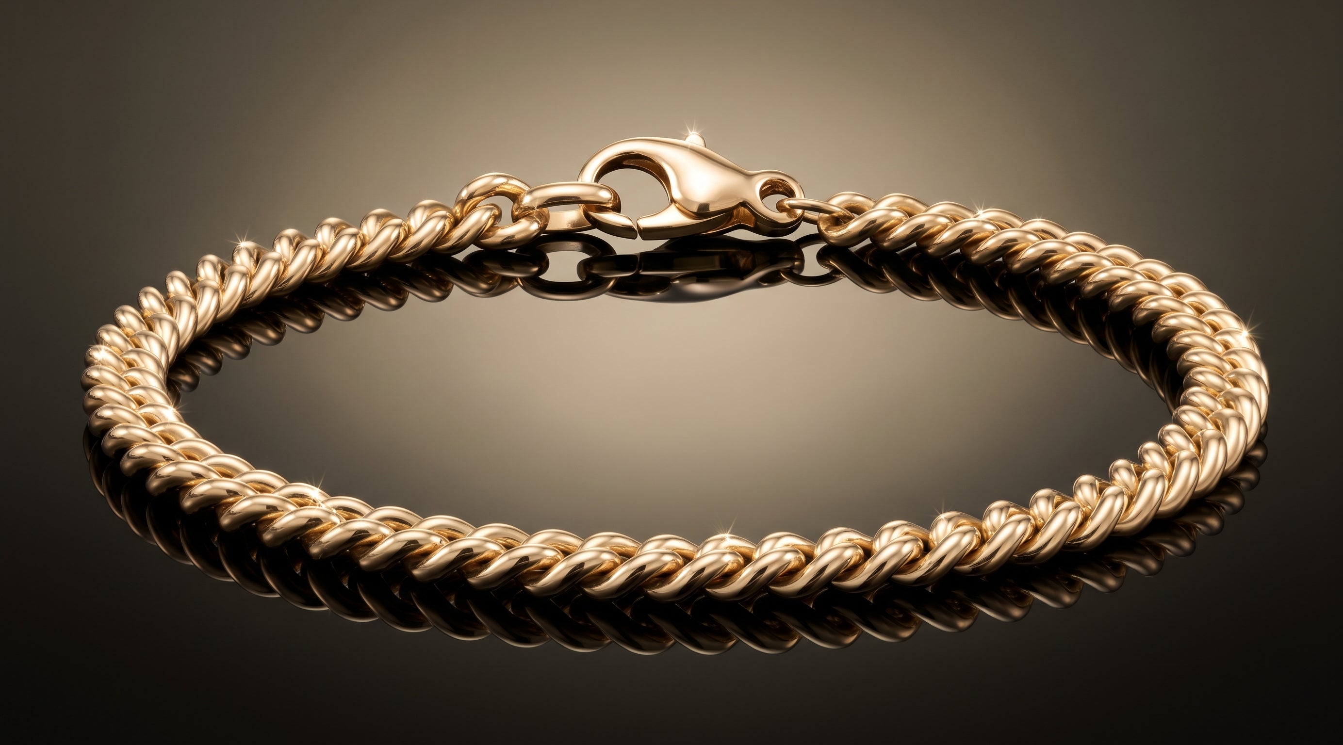 Monzario - 14krt geelgouden armband gourmette 4.8mm | 19cm