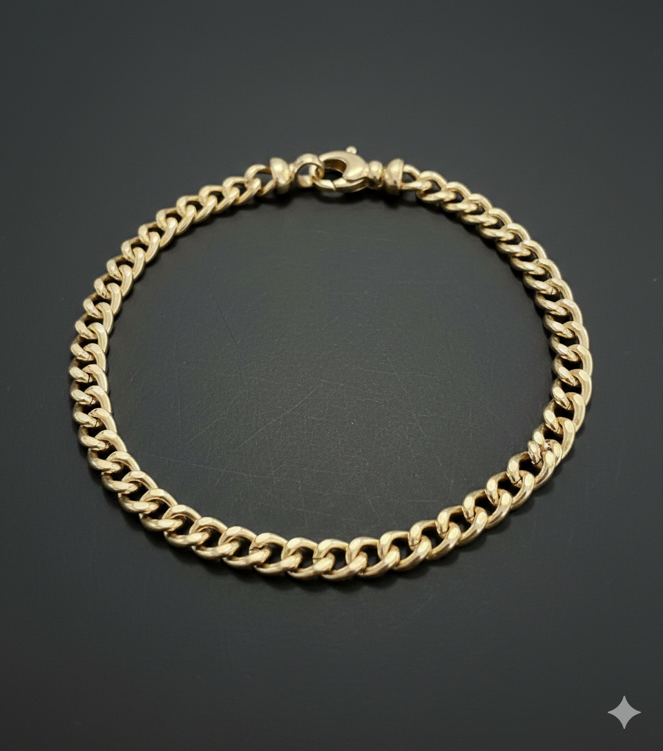 14krt geelgouden armband gourmette 5mm | 21cm