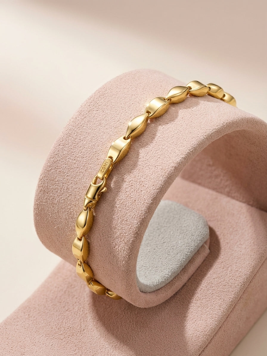 14krt geelgouden armband fantasie 3.7mm | 19,5cm