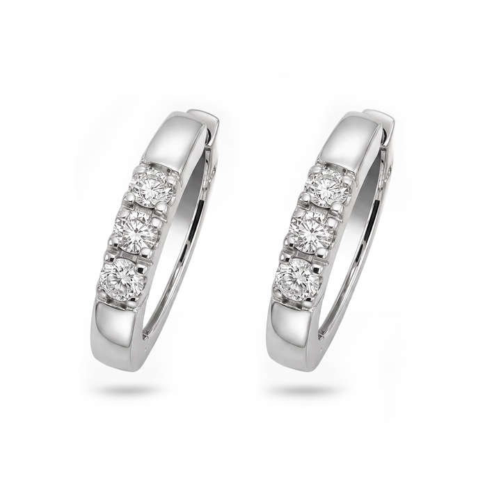 14krt witgouden oorringen met diamant 6-0.18ct HSI | 16x2.5mm