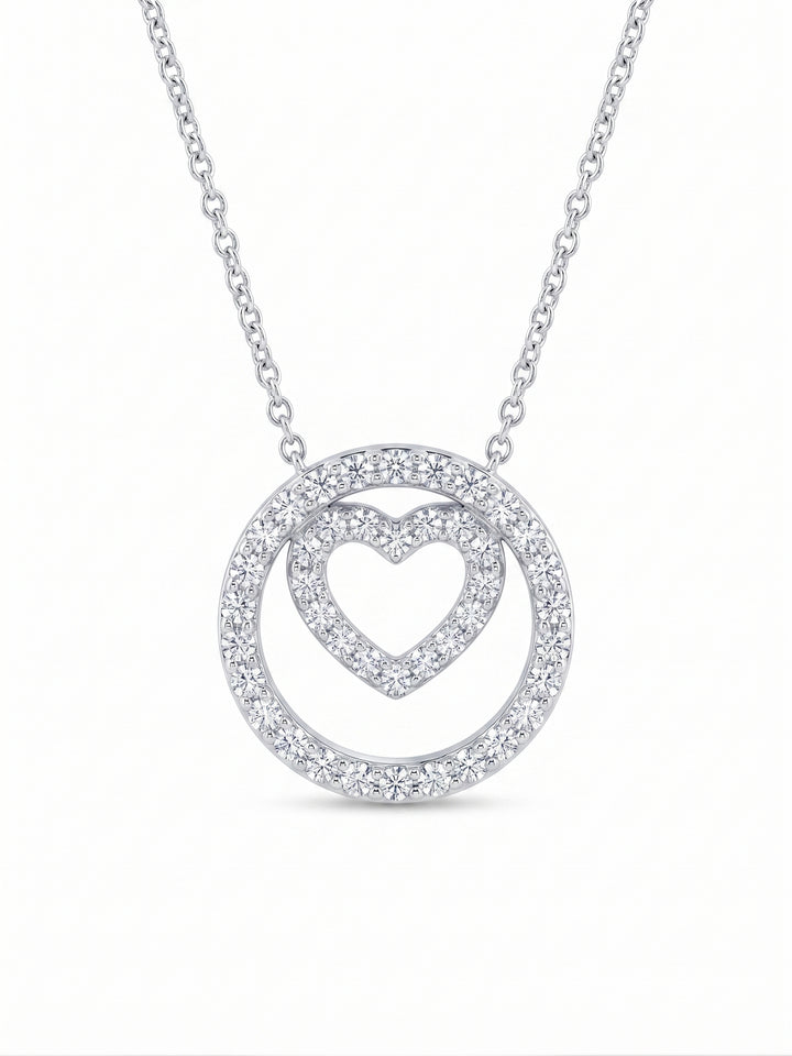 14krt witgouden collier met briljant 0.18ct HSI | 42cm