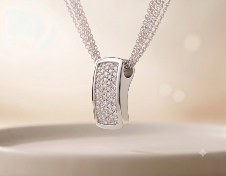 14krt witgouden collier met briljant hanger 52-0.50ct briljant | 42cm