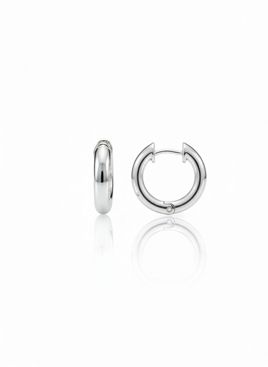 14krt witgouden klapoorringen | 13,5x2mm