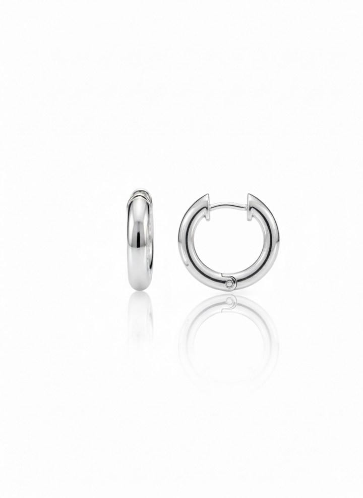 14krt witgouden klapoorringen | 13,5x2mm