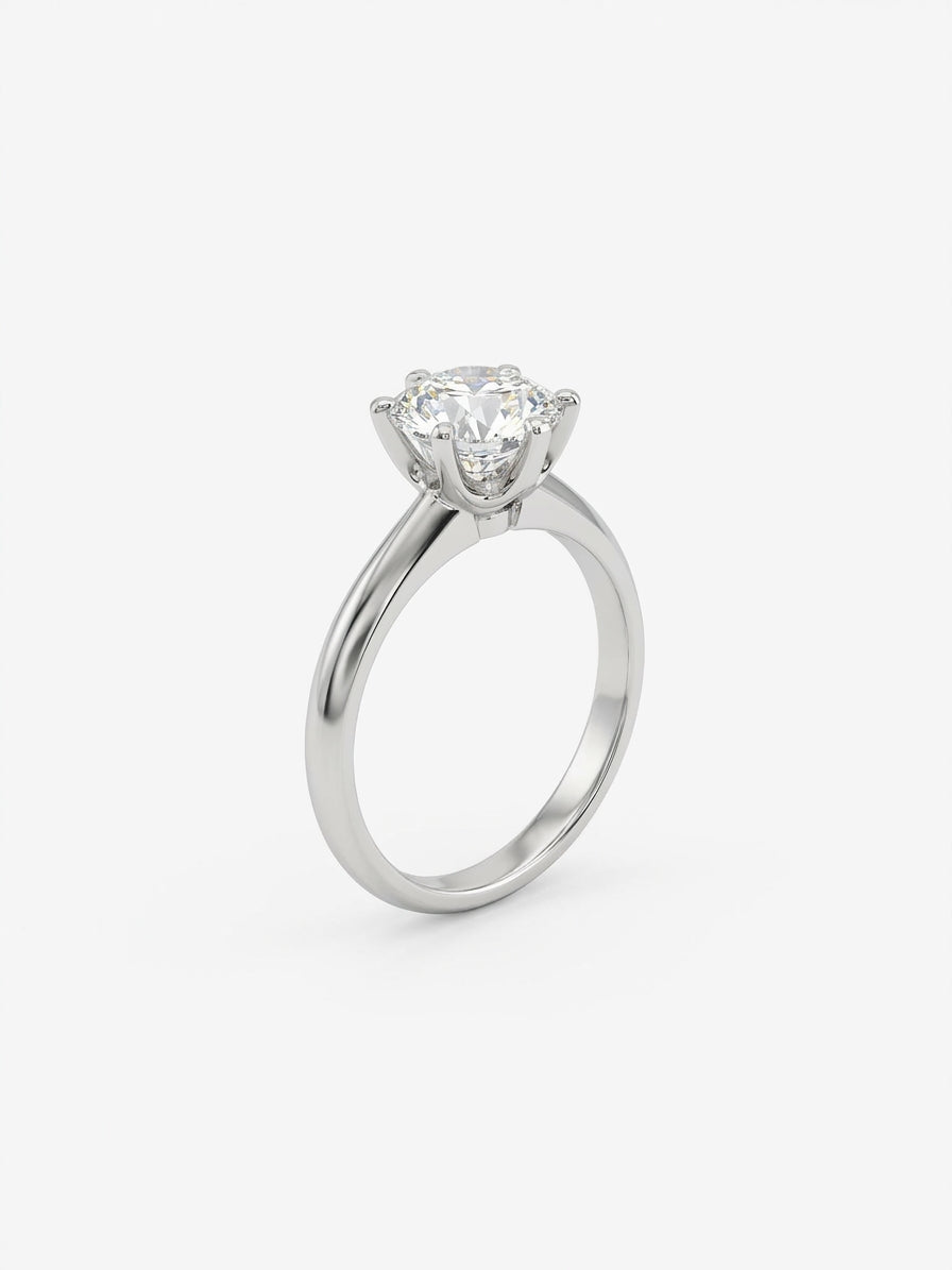 14krt witgouden ring met 2.01ct LG diamant EVVS2 - Incl IGI certificaat
