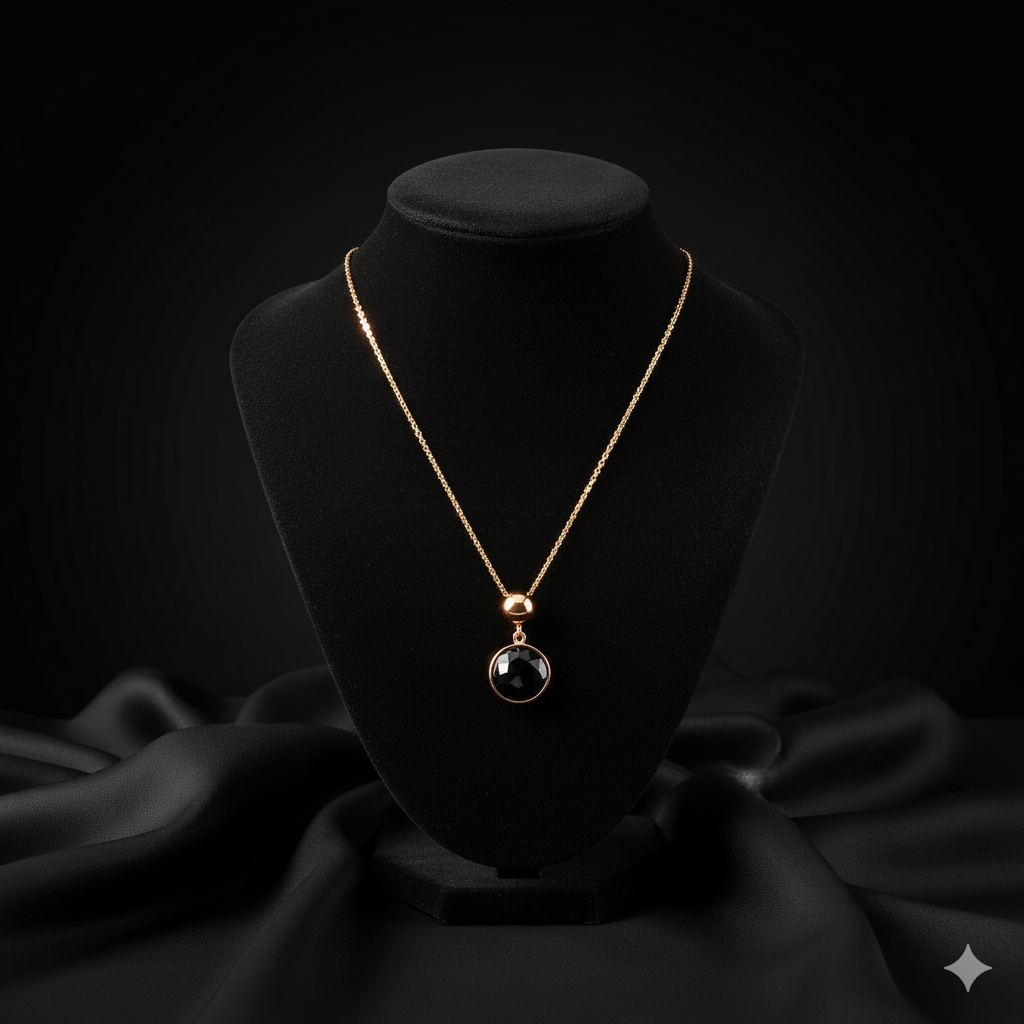 14krt roségouden collier met onyx 10mm | 41-43-45cm