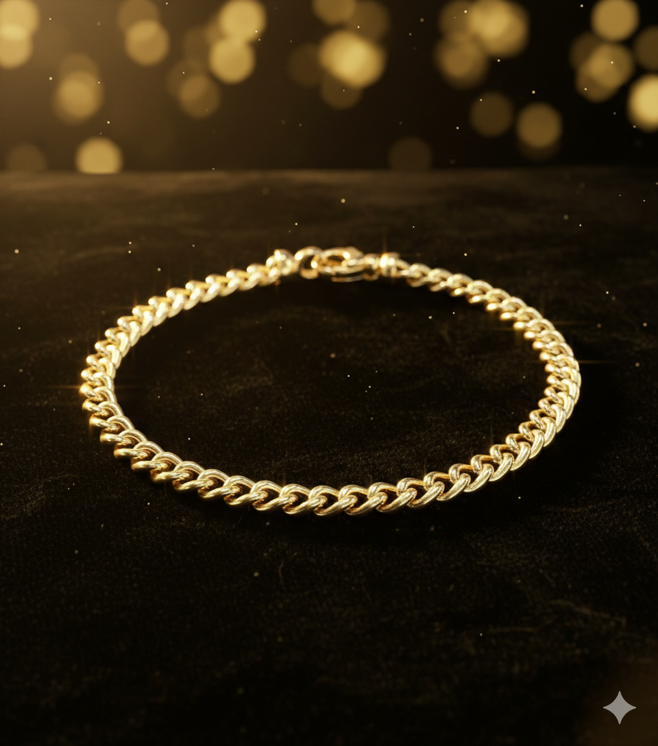 14krt geelgouden armband gourmette 5mm | 21cm